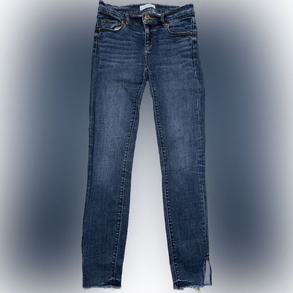 LOFT Denim - LOFT Blue Straight Leg Jeans with Faded Detail